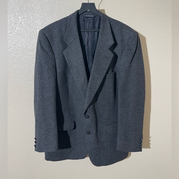 Burberrys Vintage Charcoal Gray Men's Blazer - Picture 1 of 10